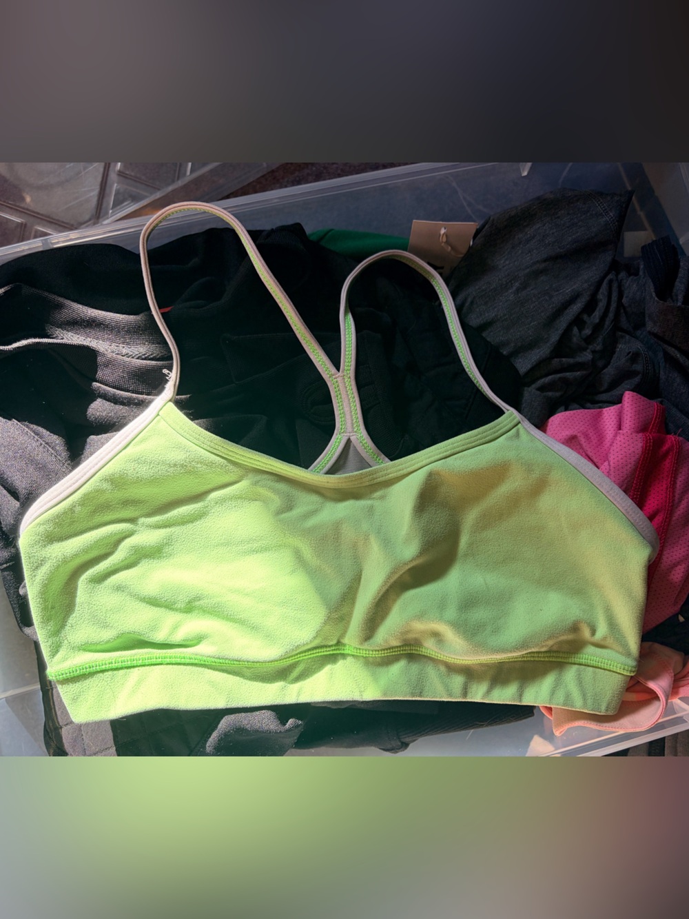 Lululemon Neon Green Sports Bralette - Comfortable Support